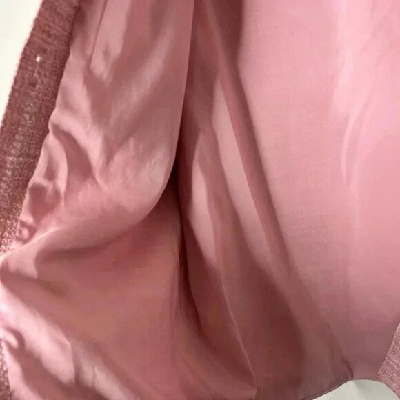 Aritzia Babaton Women's Shacket Joan Shirt Jacket Oversized Tweed Pink Plaid - Picture 11 of 16